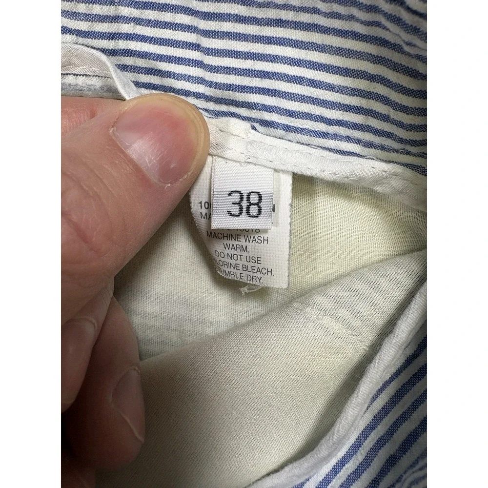 VTG CASTAWAY NANTUCKET Cisco Shorts Blue Seersucker Pigs Mens 38 Made In USA